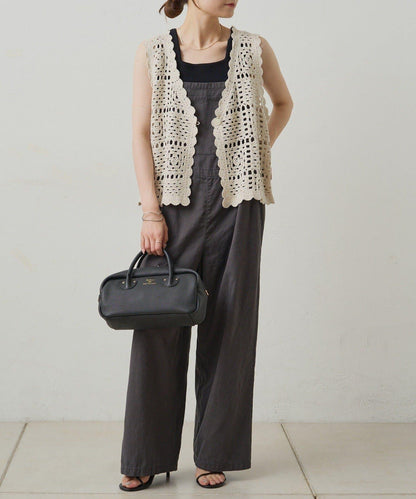 【PUAL CE CIN】鉤針編織針織背心