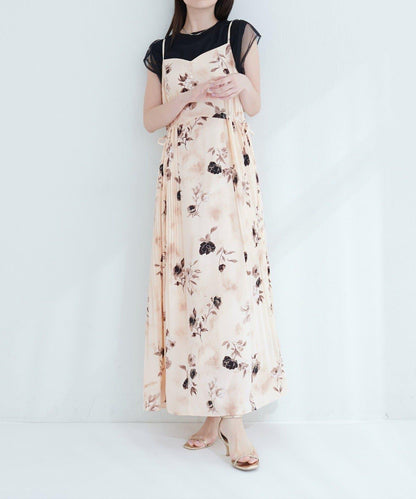 【 natural couture】兩側百褶吊帶連衣裙