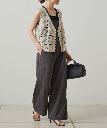 【PUAL CE CIN】鉤針編織針織背心