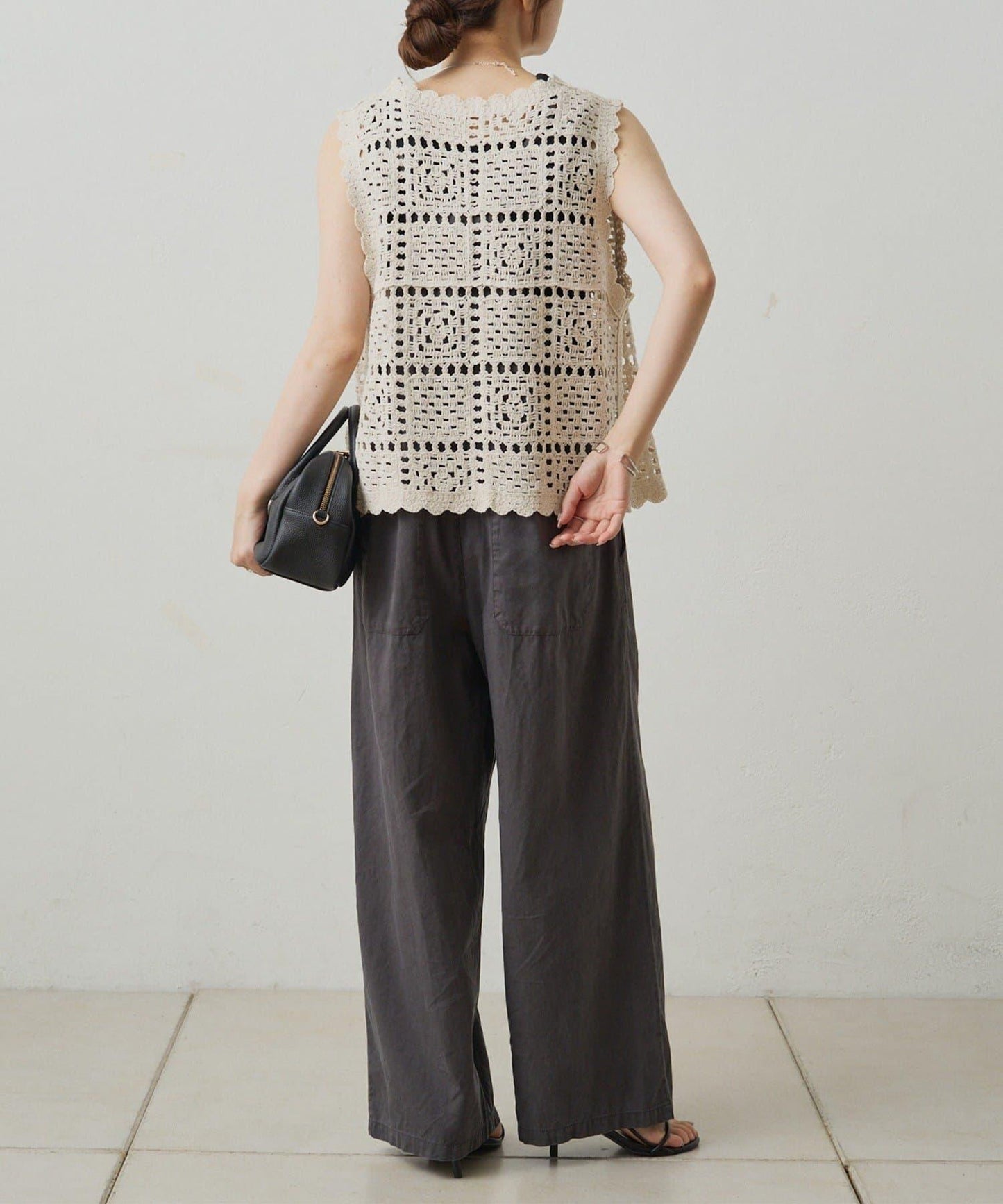 【PUAL CE CIN】鉤針編織針織背心