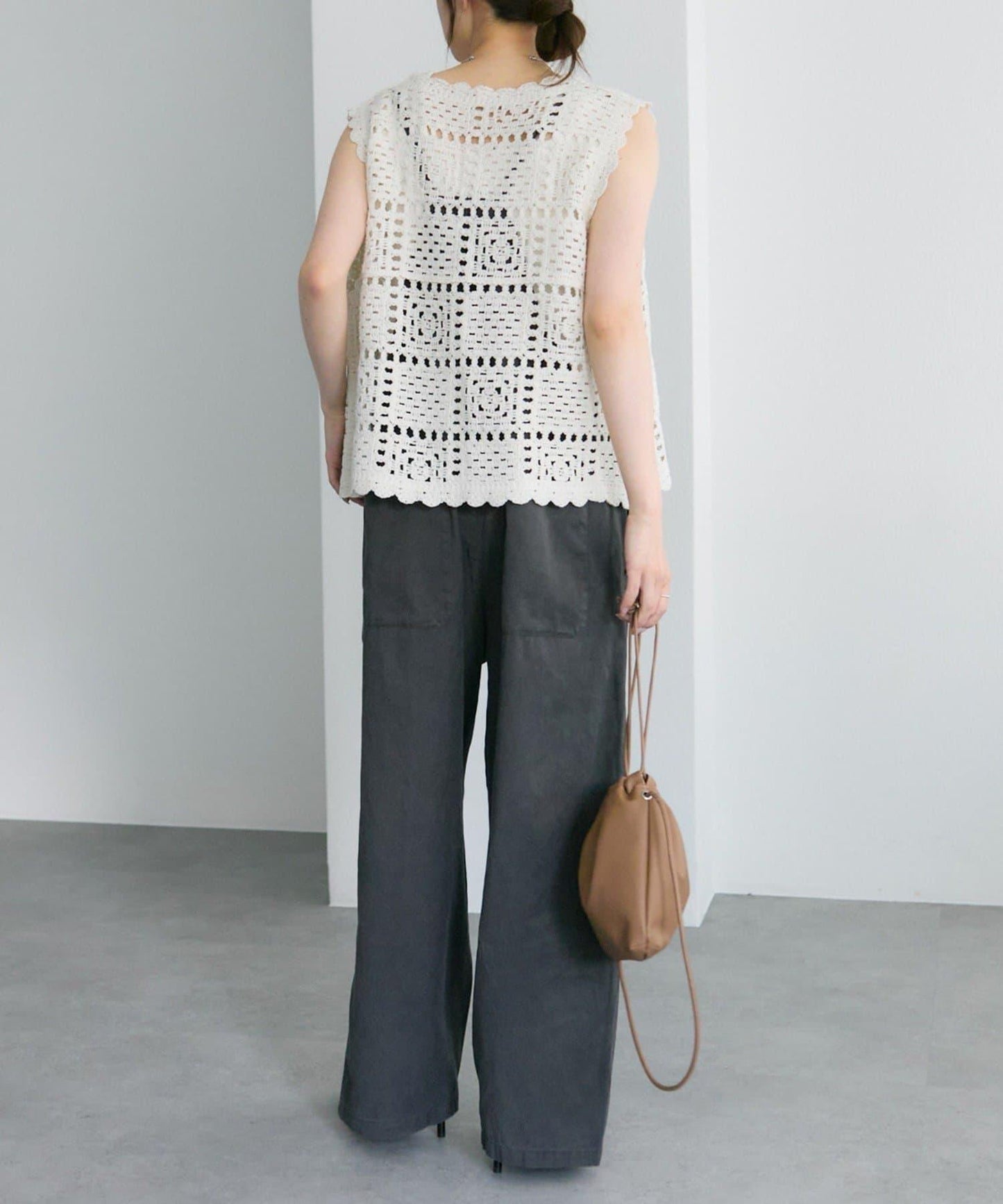 【PUAL CE CIN】鉤針編織針織背心