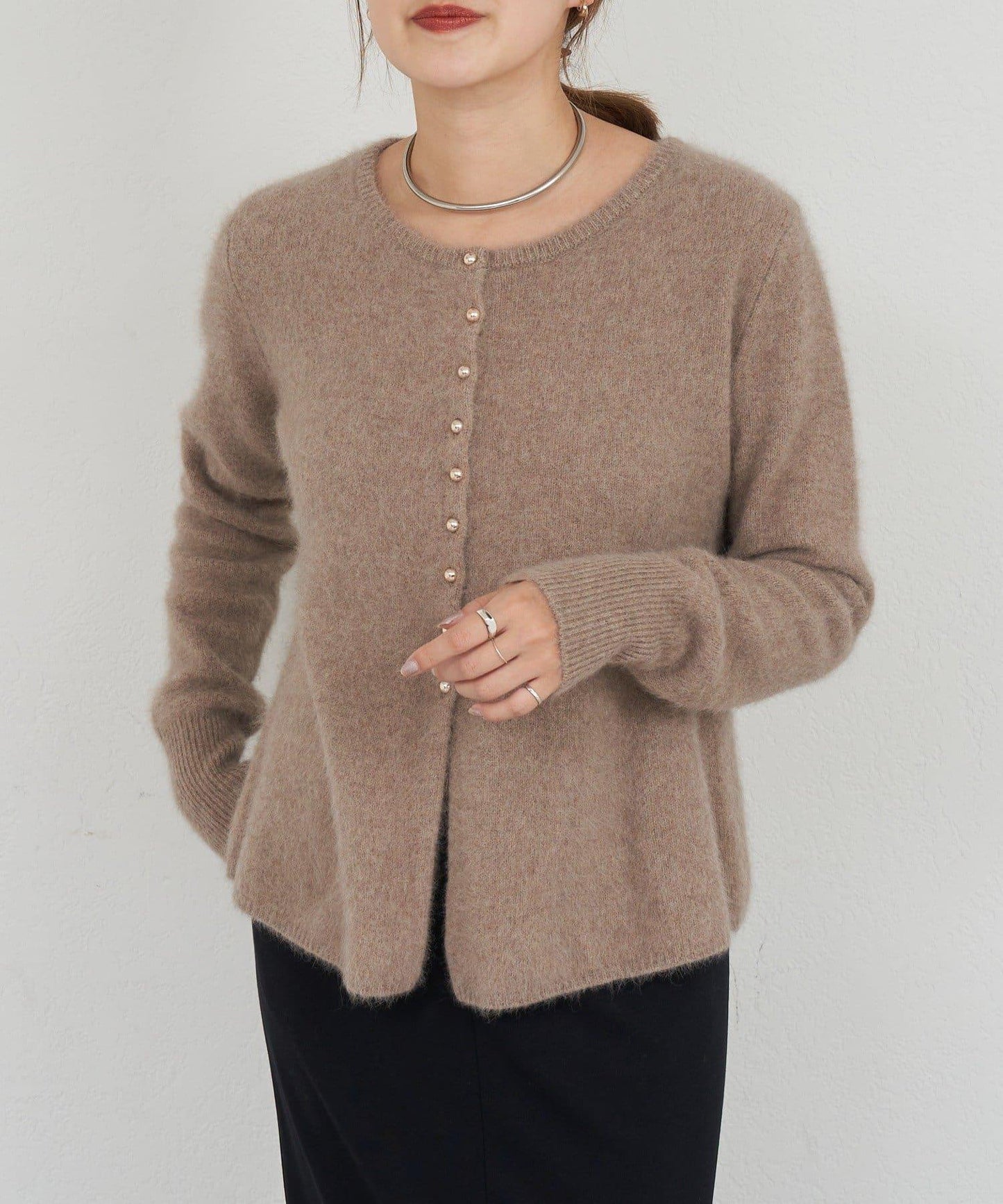 貉毛荷葉邊開衫