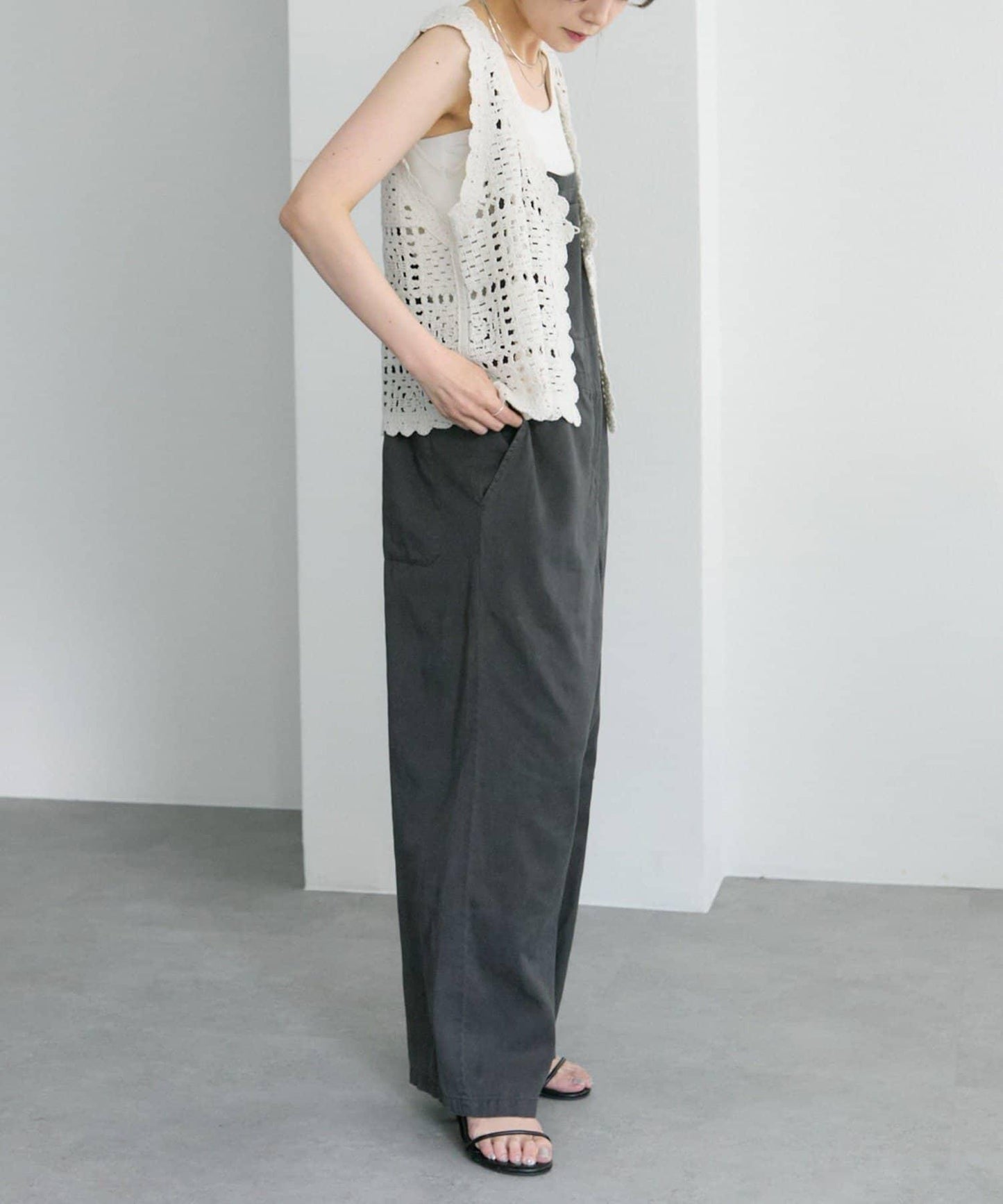 【PUAL CE CIN】鉤針編織針織背心