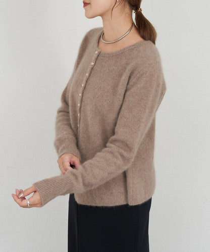 貉毛荷葉邊開衫