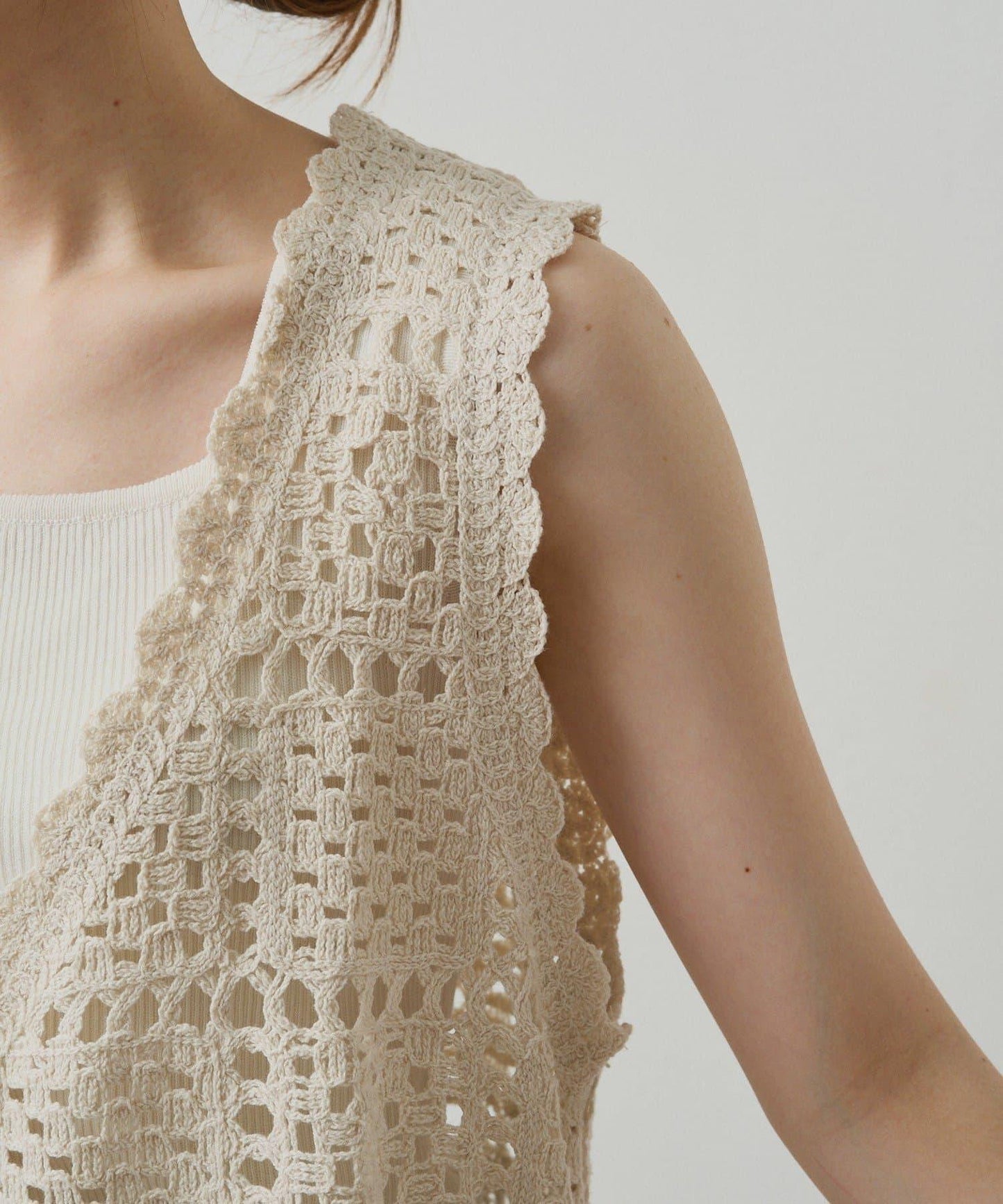 【PUAL CE CIN】鉤針編織針織背心