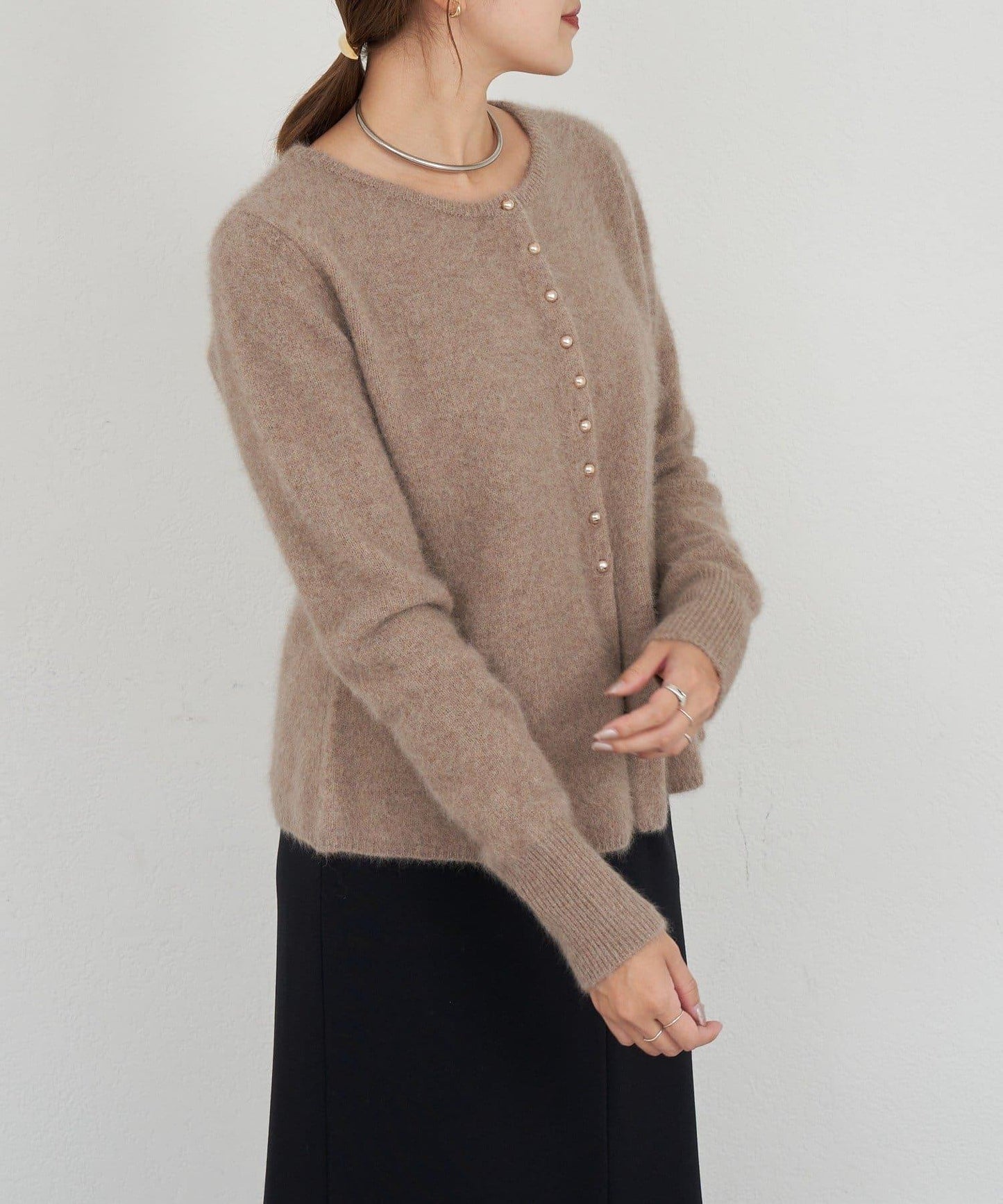 貉毛荷葉邊開衫