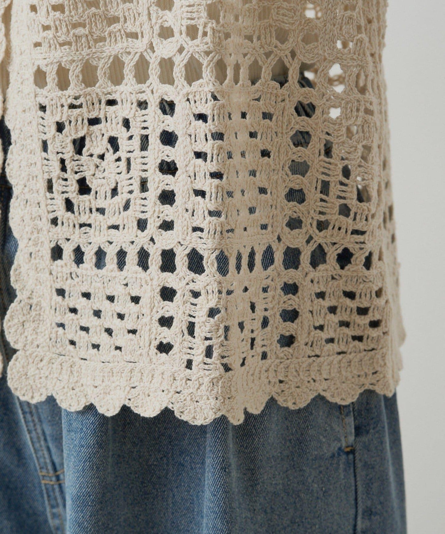 【PUAL CE CIN】鉤針編織針織背心