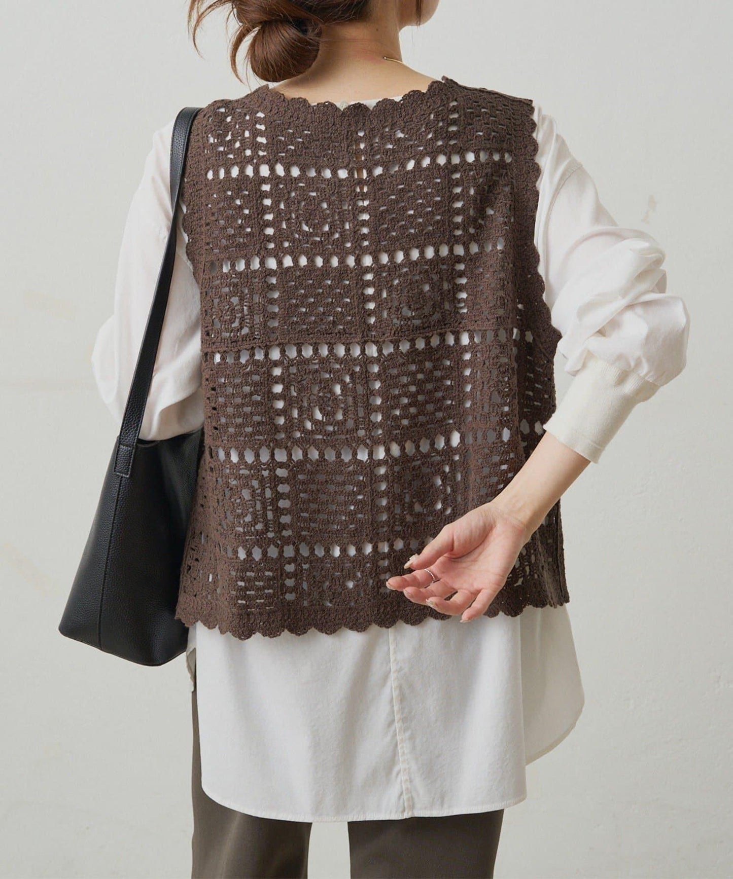 【PUAL CE CIN】鉤針編織針織背心