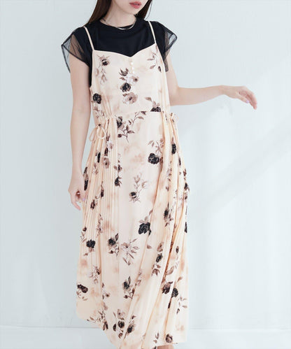 【 natural couture】兩側百褶吊帶連衣裙