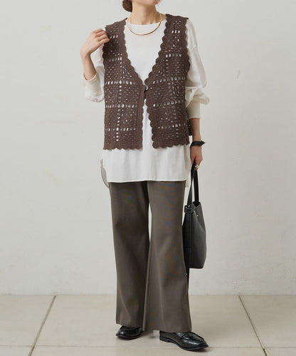 【PUAL CE CIN】鉤針編織針織背心