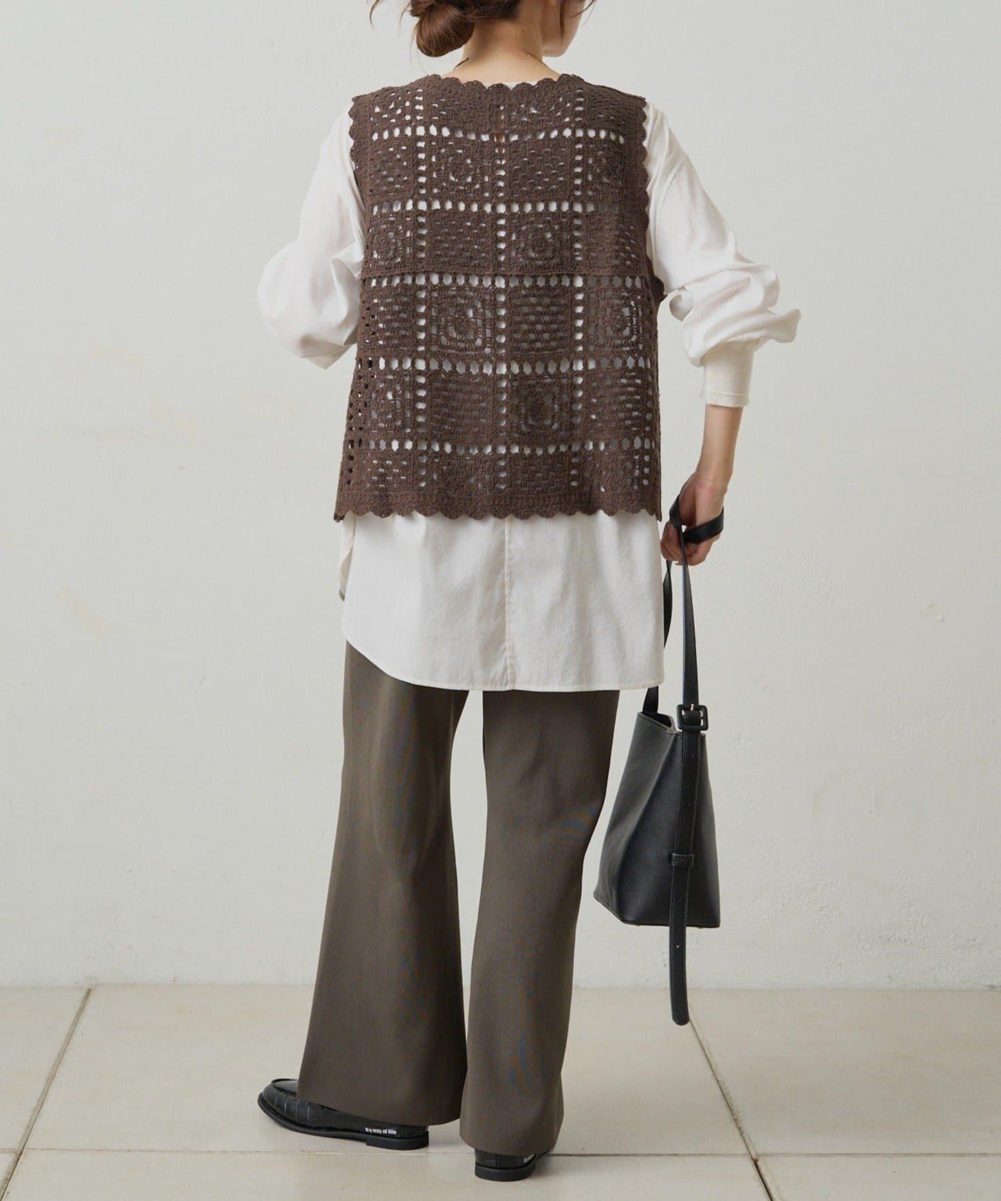 【PUAL CE CIN】鉤針編織針織背心