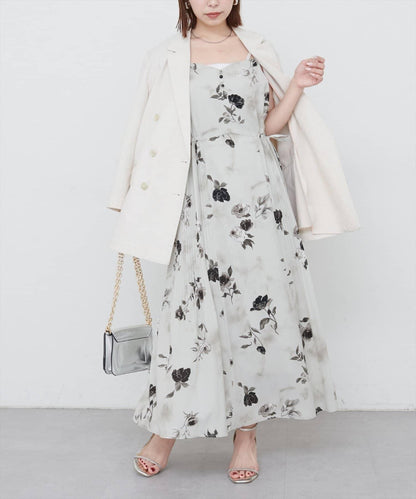【 natural couture】兩側百褶吊帶連衣裙