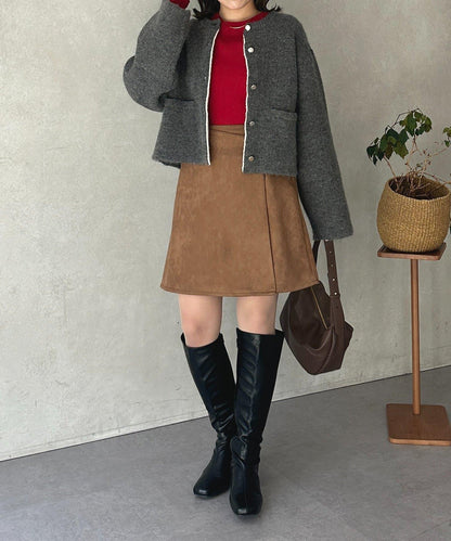 麂皮包裹式迷你裙