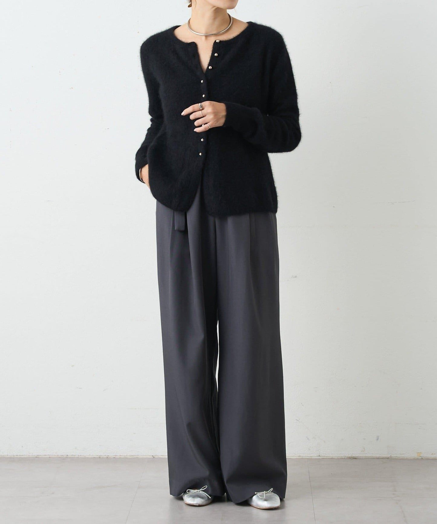 貉毛荷葉邊開衫