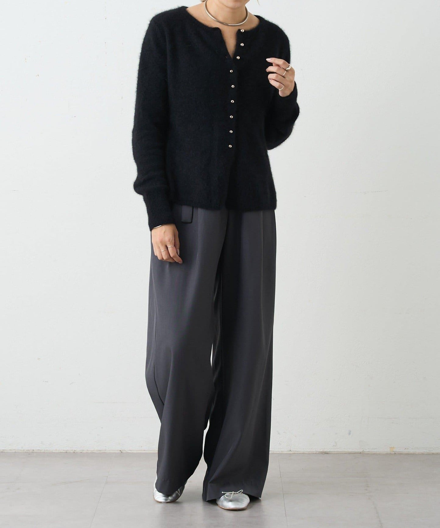 貉毛荷葉邊開衫