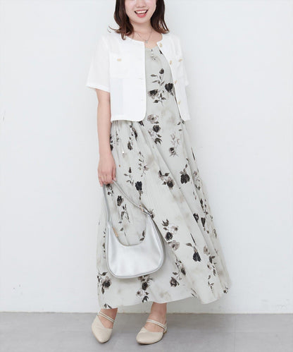 【 natural couture】兩側百褶吊帶連衣裙