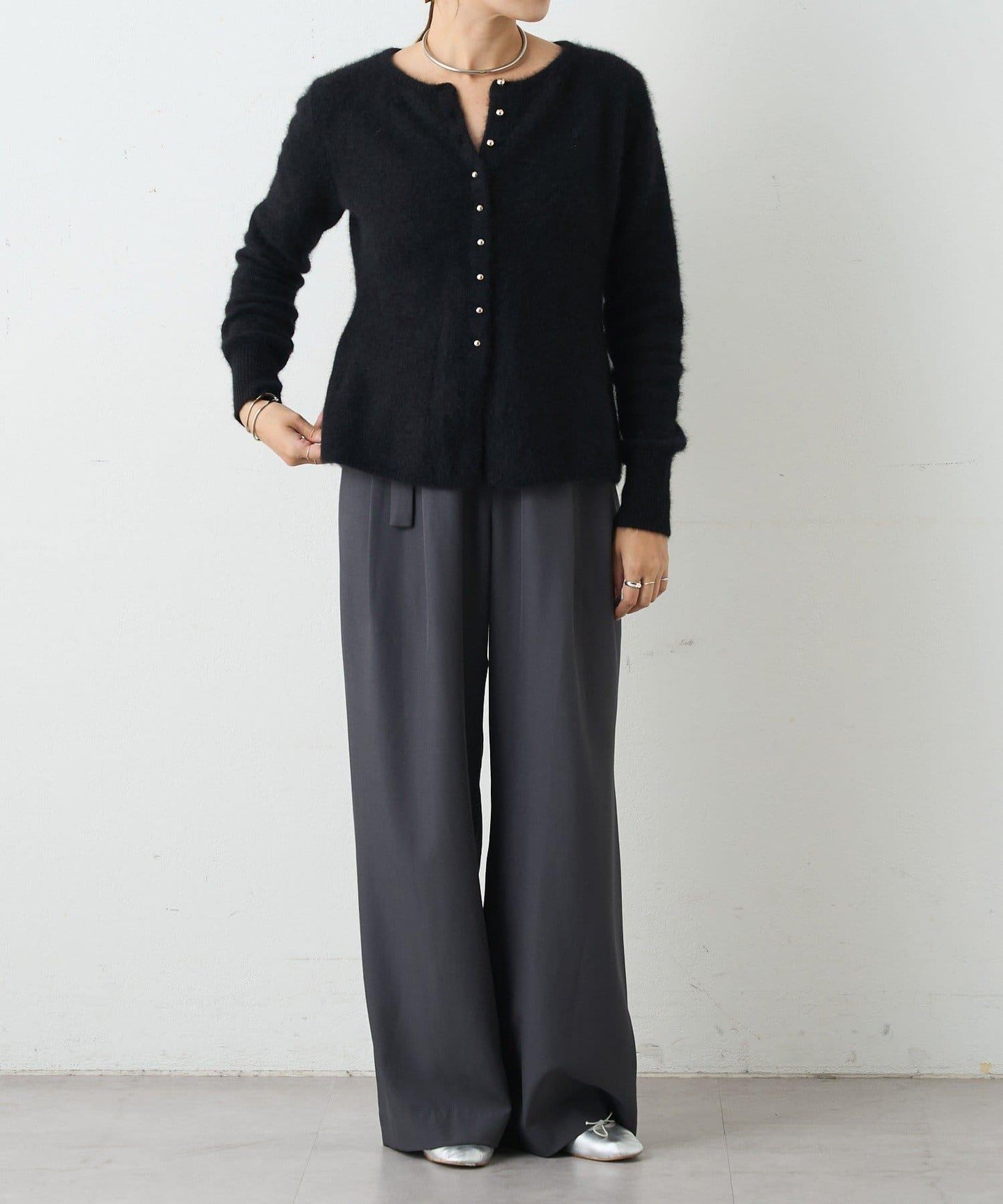 貉毛荷葉邊開衫