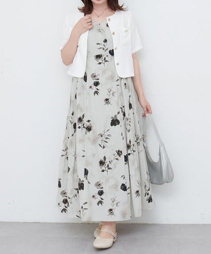【 natural couture】兩側百褶吊帶連衣裙