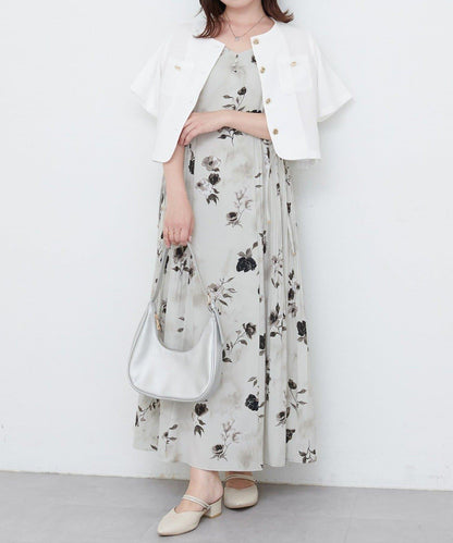【 natural couture】兩側百褶吊帶連衣裙