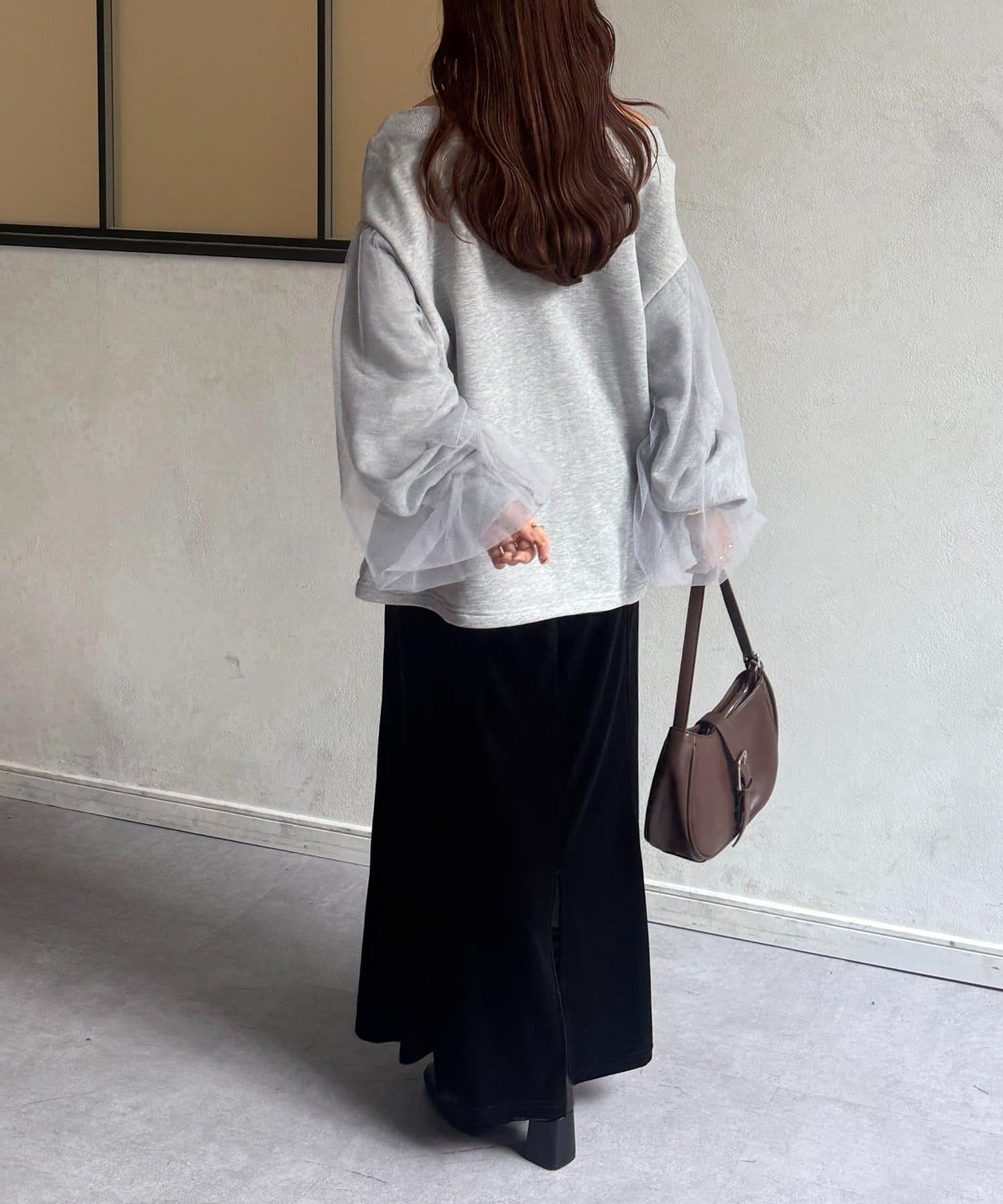 袖部網紗雙拉鍊衛衣