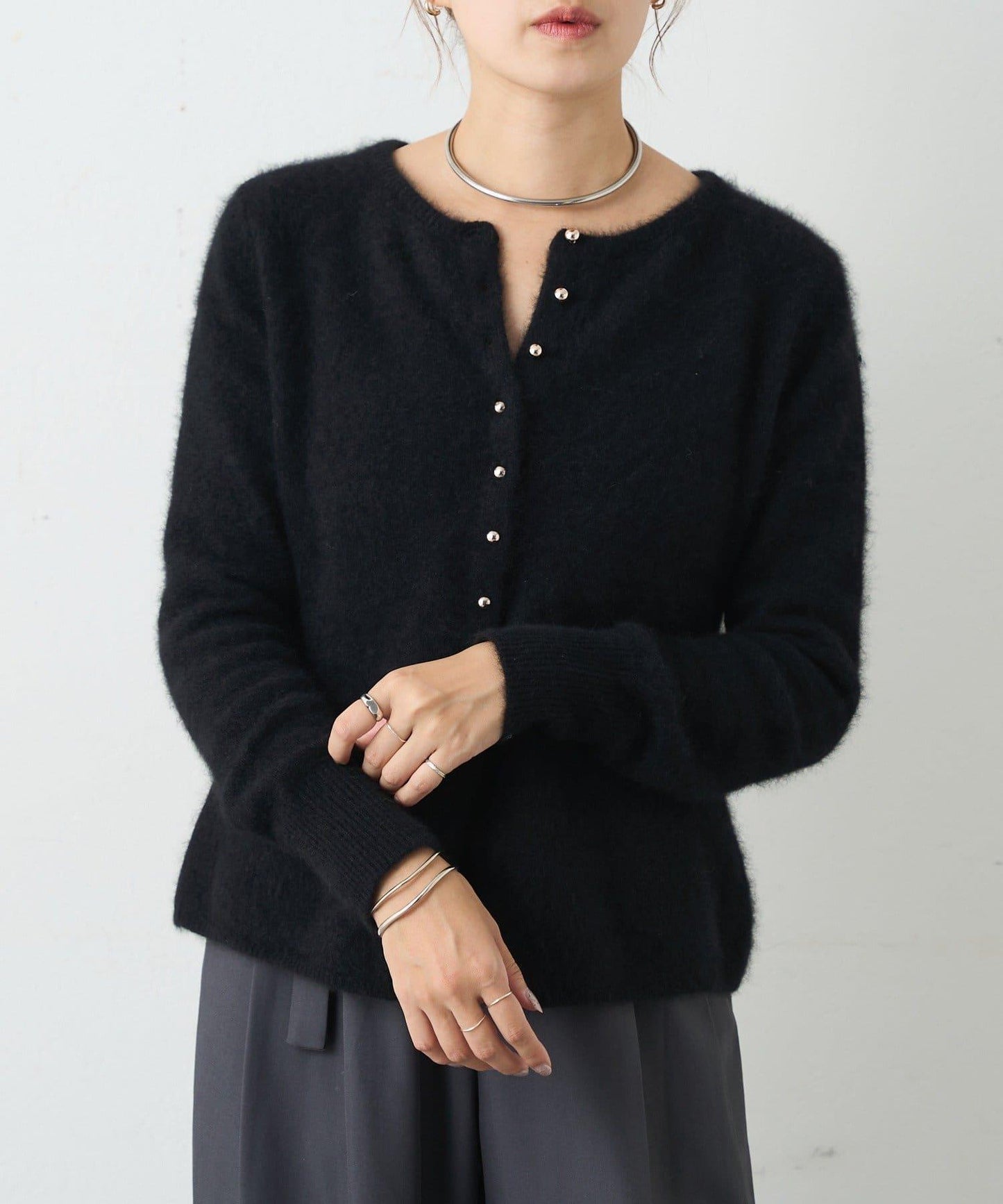 貉毛荷葉邊開衫