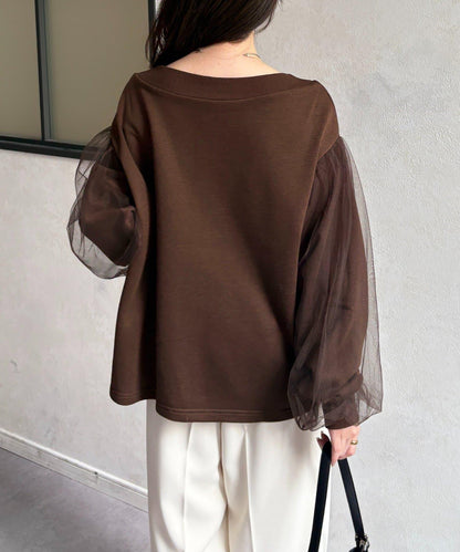 袖部網紗雙拉鍊衛衣