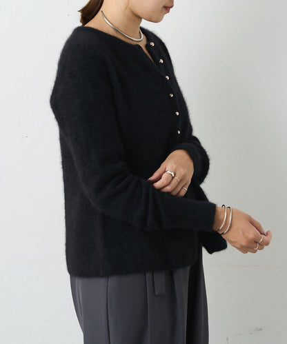 貉毛荷葉邊開衫