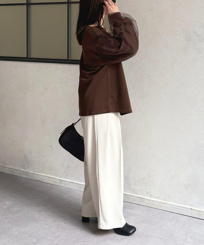 袖部網紗雙拉鍊衛衣