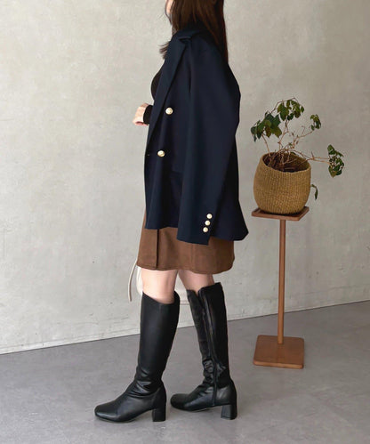 麂皮包裹式迷你裙