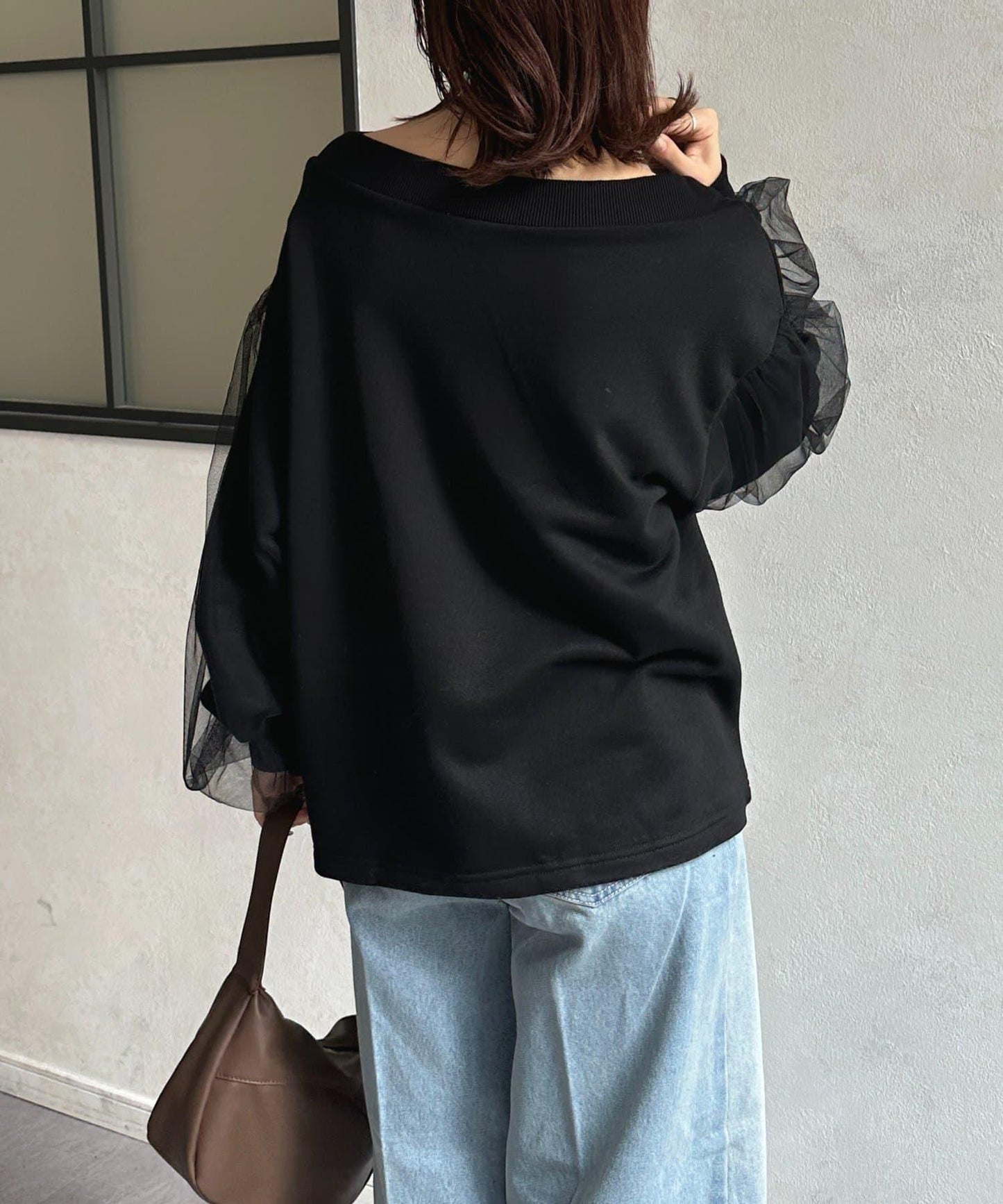 袖部網紗雙拉鍊衛衣