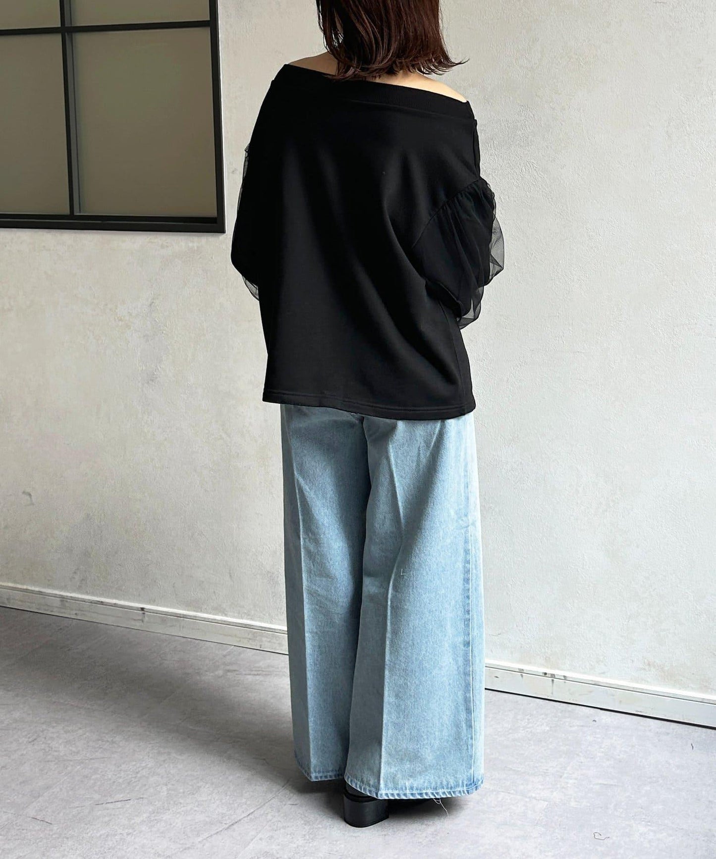 袖部網紗雙拉鍊衛衣