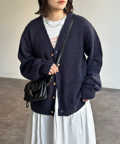 馬海毛混紡長絨開衫