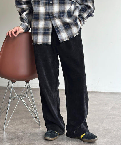 天鵝絨燈芯絨微喇褲