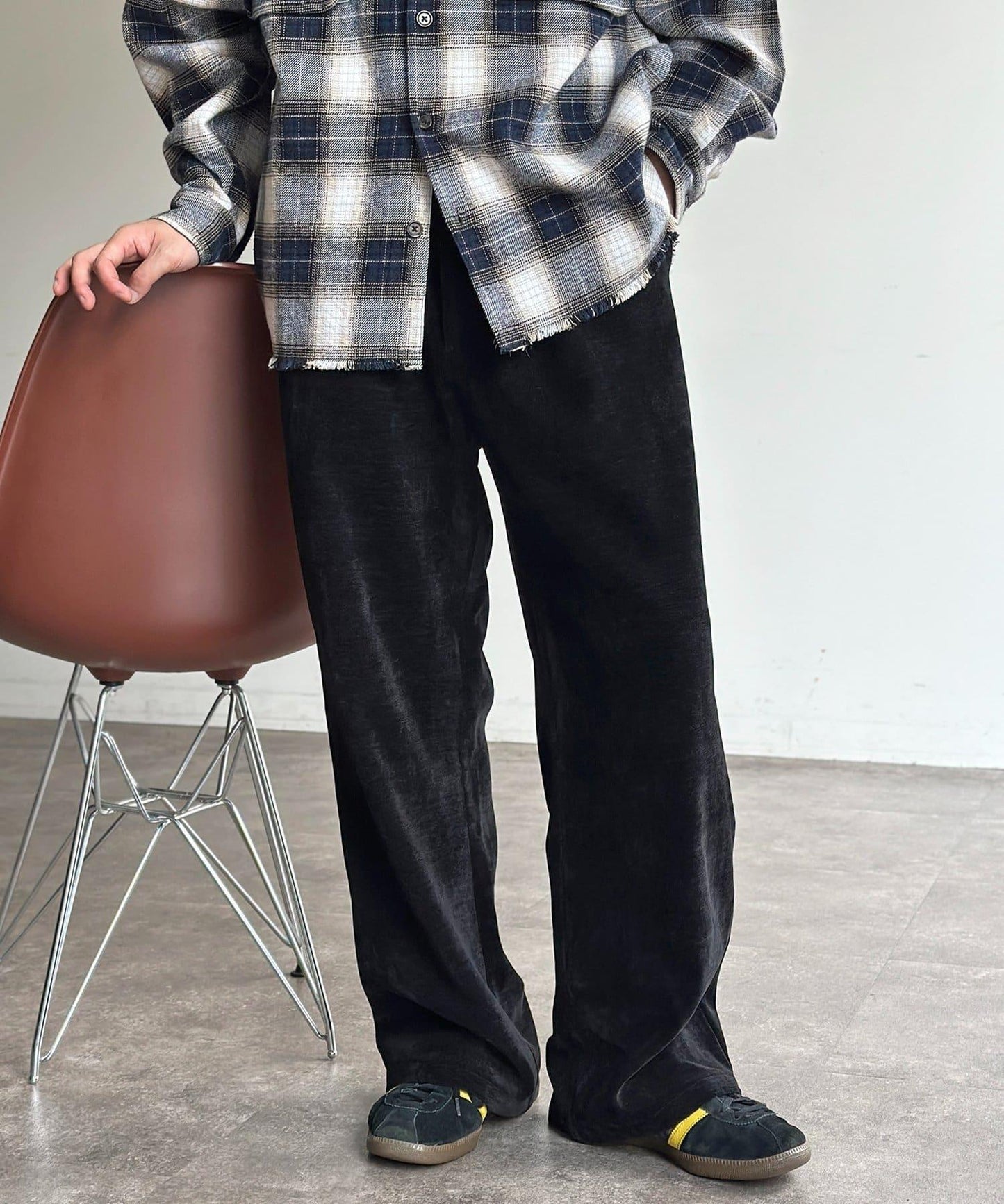 天鵝絨燈芯絨微喇褲