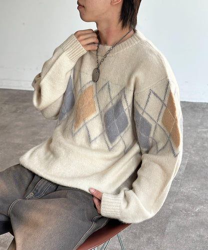 馬海毛混紡長毛針織衫