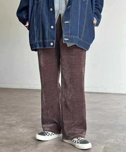 天鵝絨燈芯絨微喇褲