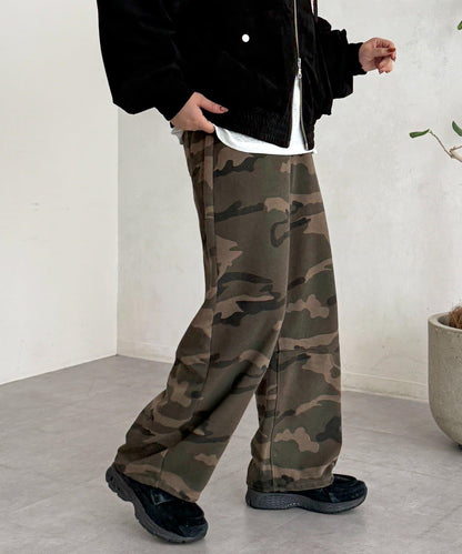 加絨彎曲運動褲