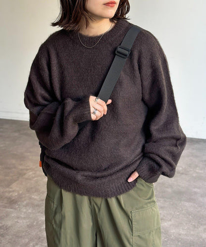 馬海毛混紡長毛針織衫