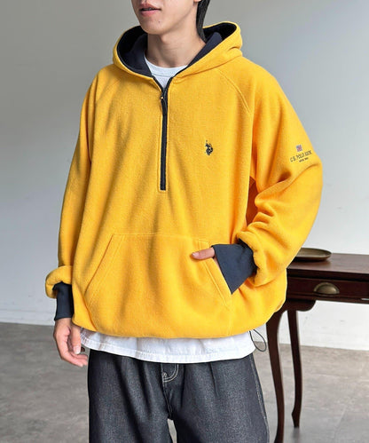 【U.S. POLO ASSN.】抓絨半拉鍊衛衣