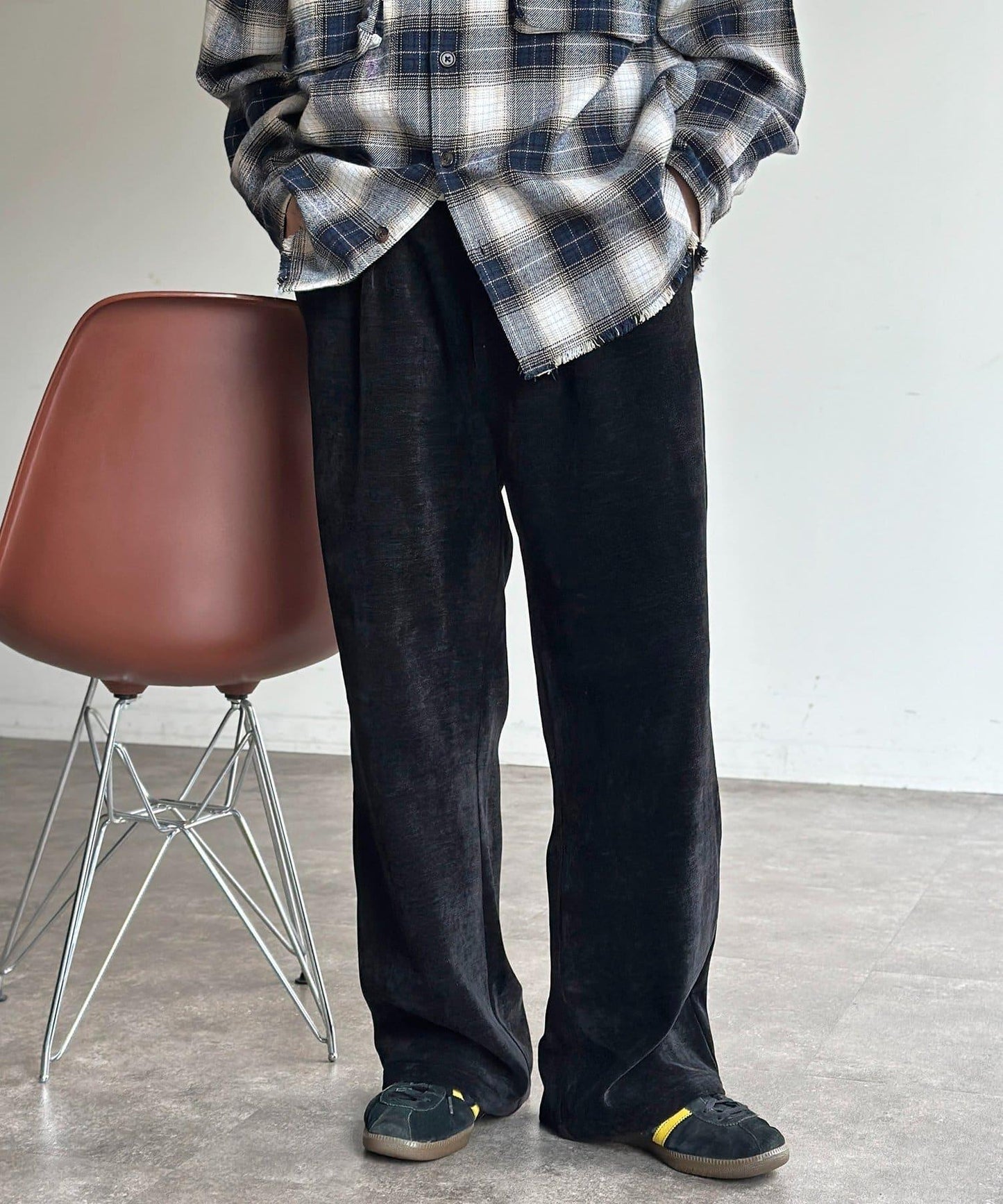 天鵝絨燈芯絨微喇褲