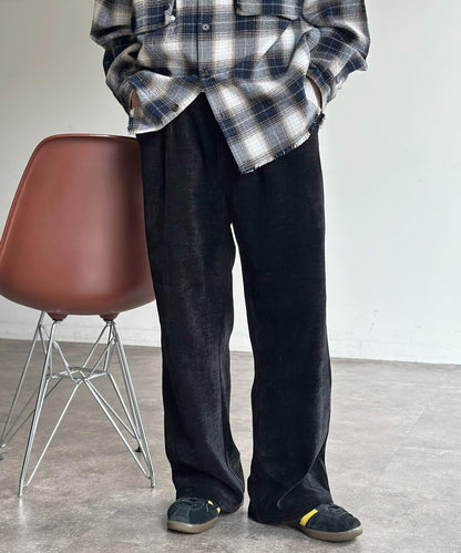 天鵝絨燈芯絨微喇褲