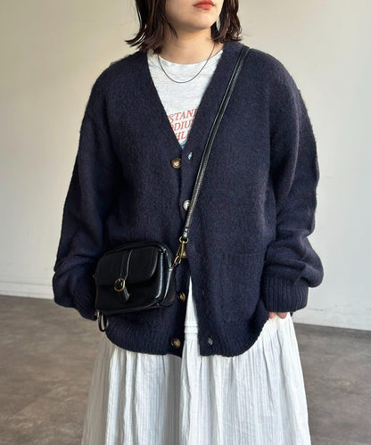 馬海毛混紡長絨開衫