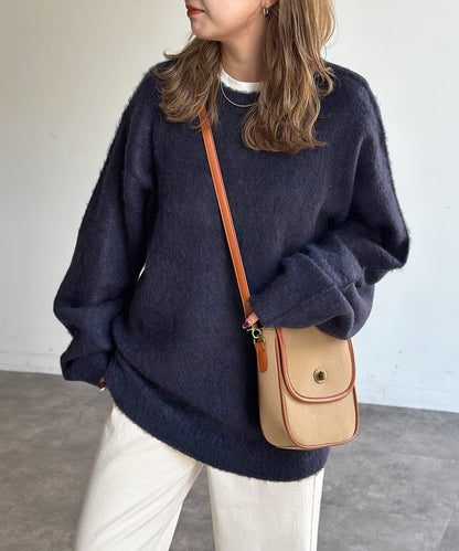 馬海毛混紡長毛針織衫