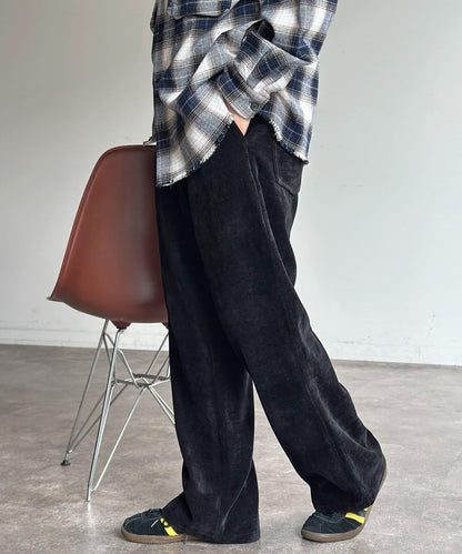 天鵝絨燈芯絨微喇褲