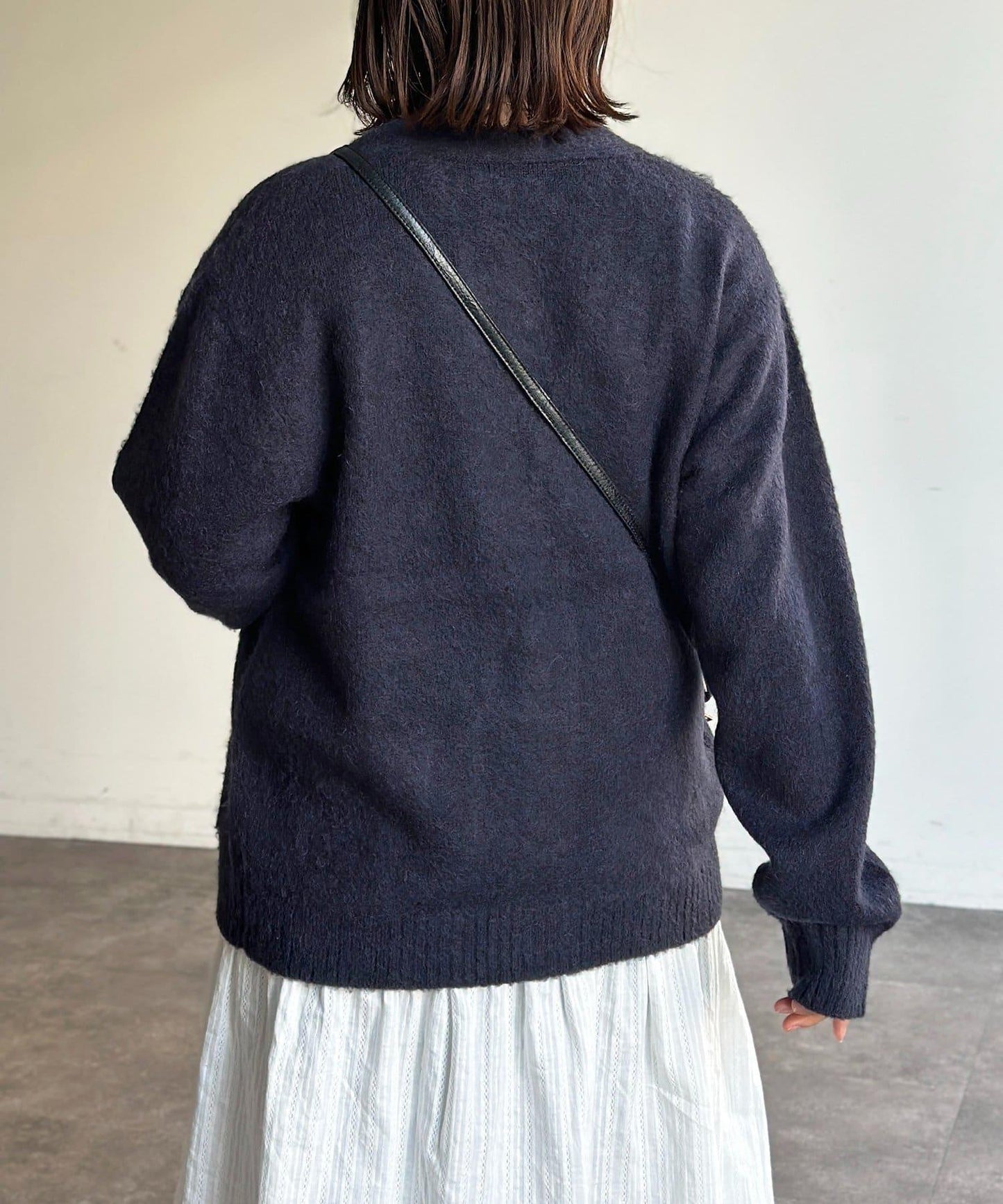 馬海毛混紡長絨開衫