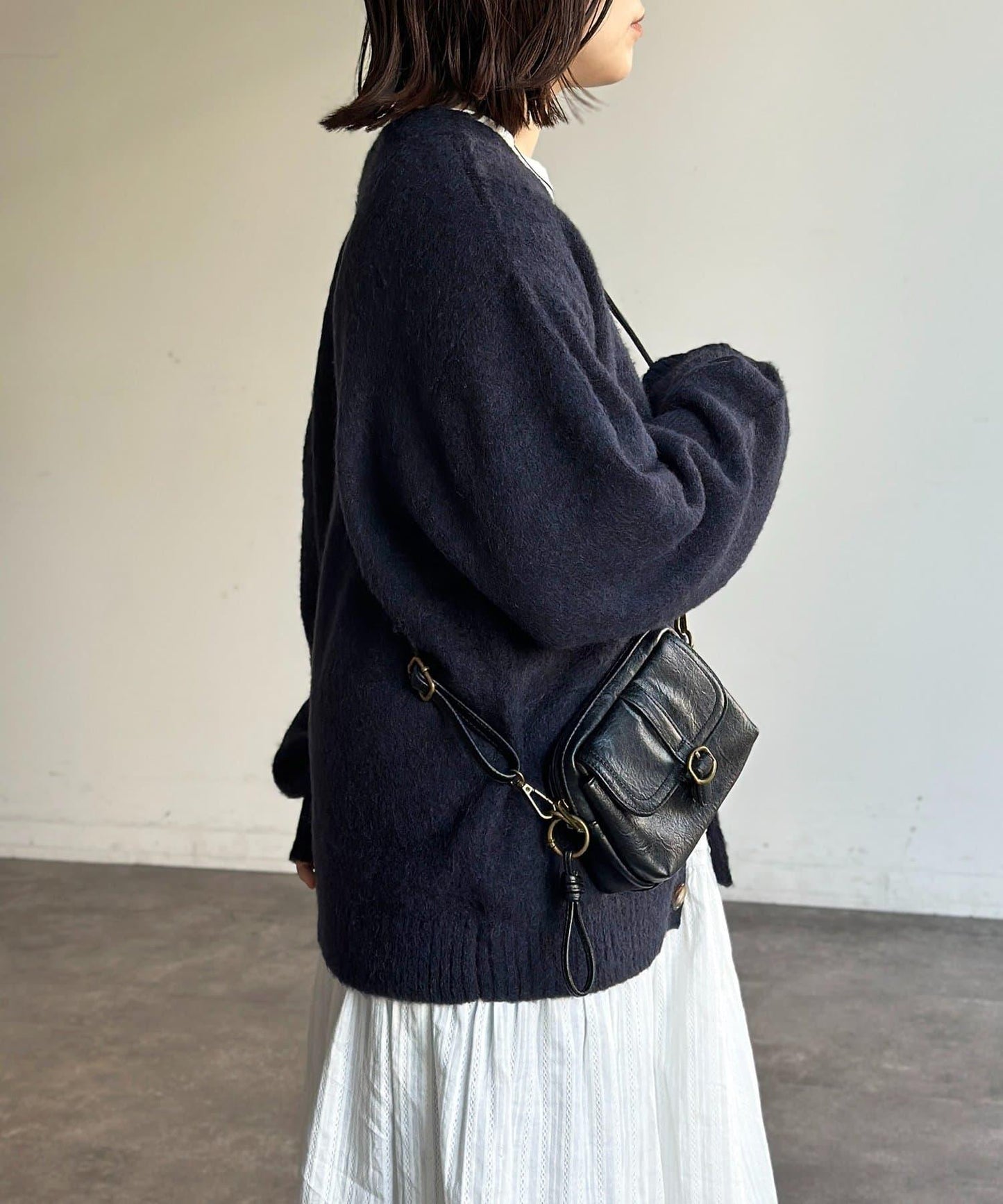 馬海毛混紡長絨開衫