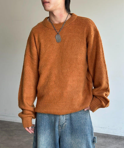 馬海毛混紡長毛針織衫