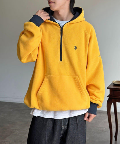 【U.S. POLO ASSN.】抓絨半拉鍊衛衣