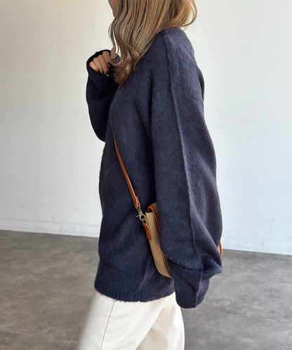 馬海毛混紡長毛針織衫