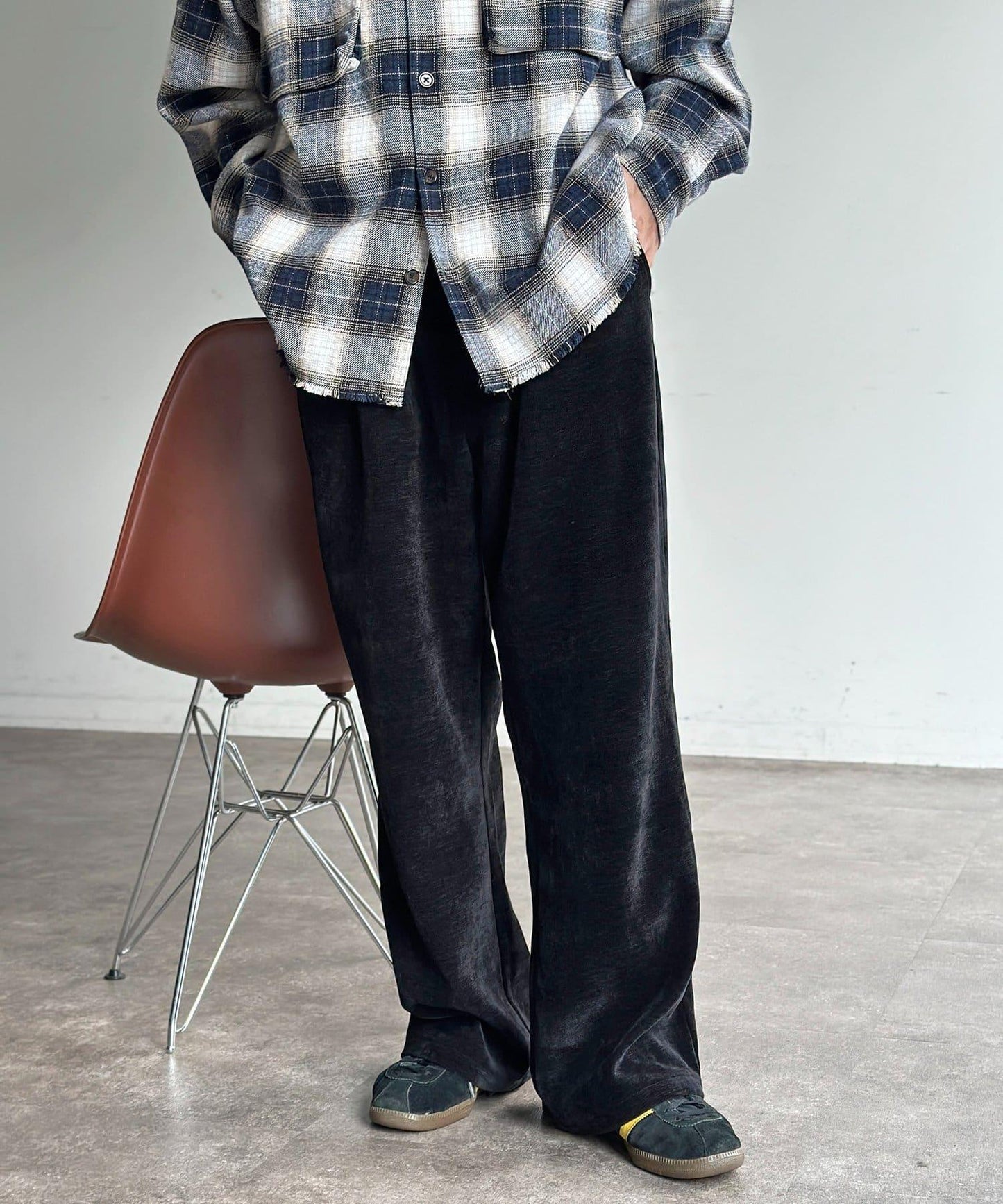 天鵝絨燈芯絨微喇褲